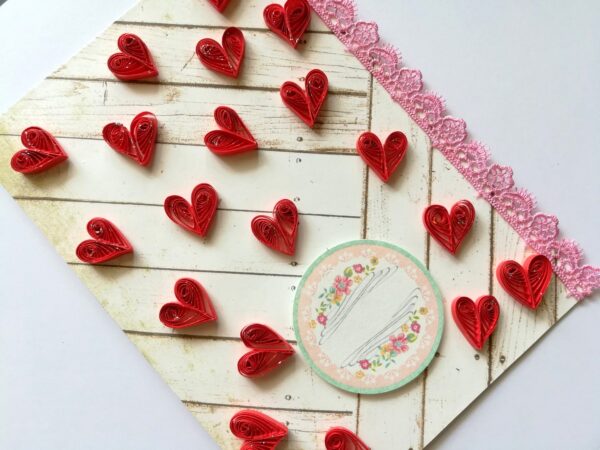 Raining Quilled Hearts Greeting Card image Raining Quilled Hearts Greeting Card image
