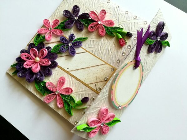 Pink and Purple Themed Mini Scrapbook Greeting Card image Pink and Purple Themed Mini Scrapbook Greeting Card image