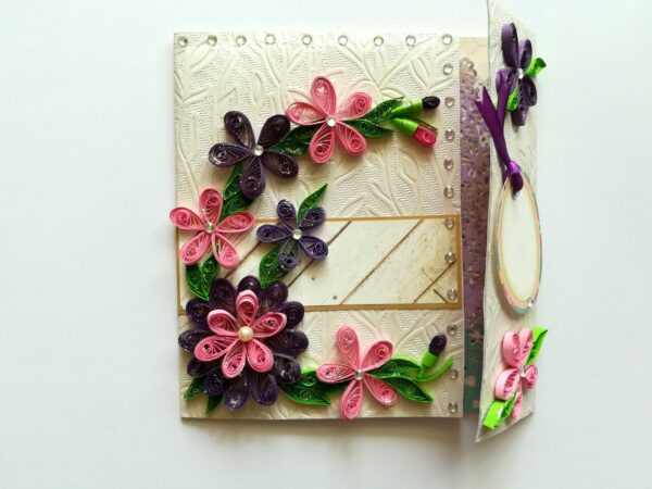 Pink and Purple Themed Mini Scrapbook Greeting Card image Pink and Purple Themed Mini Scrapbook Greeting Card image