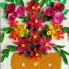 Sparkling Basket Full Quilled Flowers Greeting Card image Sparkling Basket Full Quilled Flowers Greeting Card image