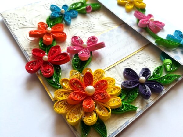 Multicolor Flowers Mini Scrapbook Greeting Card image Multicolor Flowers Mini Scrapbook Greeting Card image