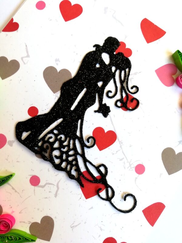 Pink Quilling Flowers Corner Love Greeting Card image Pink Quilling Flowers Corner Love Greeting Card image