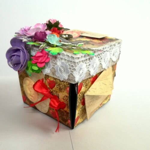 Floral Handmade Happy Birthday Explosion Box image