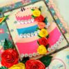 Happy Birthday Cake and Roses Greeting card image Happy Birthday Cake and Roses Greeting card image