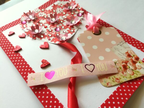 Flowery Heart Balloon Greeting Card image Flowery Heart Balloon Greeting Card image