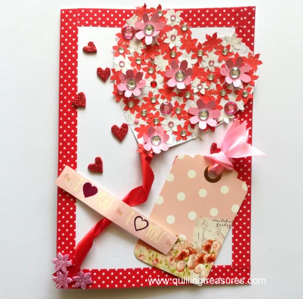 Flowery Heart Balloon Greeting Card image Flowery Heart Balloon Greeting Card image