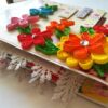 Multicolor Quilled flowers Mini Scrapbook Greeting Card image Multicolor Quilled flowers Mini Scrapbook Greeting Card image