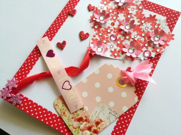 Flowery Heart Balloon Greeting Card image Flowery Heart Balloon Greeting Card image