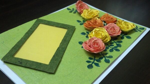 Yellow & Orange Roses Greeting Card image