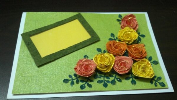 Yellow & Orange Roses Greeting Card image
