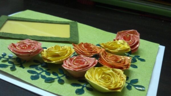 Yellow & Orange Roses Greeting Card image