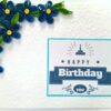 Blue Corner Quilled flowers Greeting card image Blue Corner Quilled flowers Greeting card image