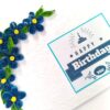 Blue Corner Quilled flowers Greeting card image Blue Corner Quilled flowers Greeting card image
