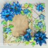 Sparkling Blue Handmade Paper Flowers Greeting Card Gift image Sparkling Blue Handmade Paper Flowers Greeting Card Gift image