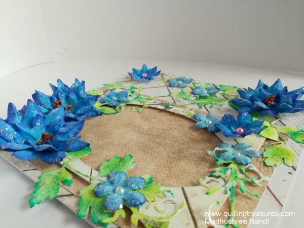 Sparkling Blue Handmade Paper Flowers Greeting Card Gift image Sparkling Blue Handmade Paper Flowers Greeting Card Gift image