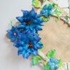 Sparkling Blue Handmade Paper Flowers Greeting Card Gift image Sparkling Blue Handmade Paper Flowers Greeting Card Gift image