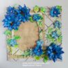 Sparkling Blue Handmade Paper Flowers Greeting Card Gift image Sparkling Blue Handmade Paper Flowers Greeting Card Gift image