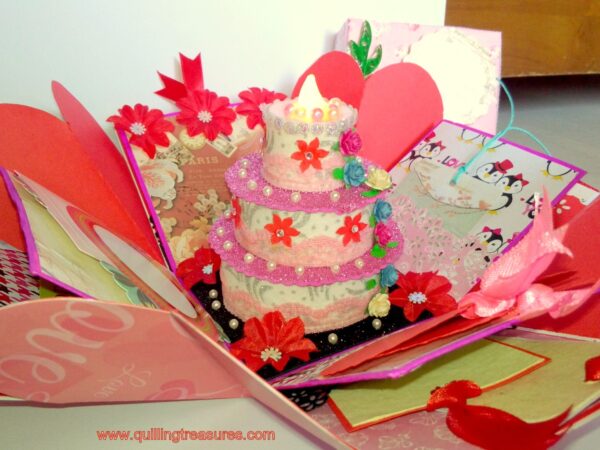 Love and Birthday Explosion Box With Battery Light Cake image Love and Birthday Explosion Box With Battery Light Cake image