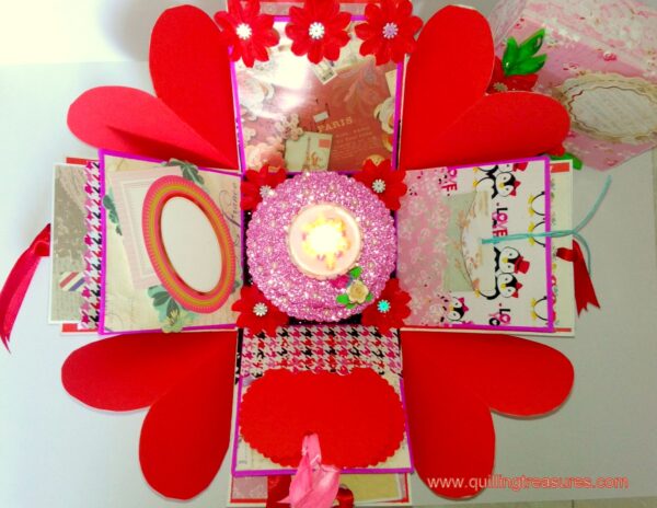Love and Birthday Explosion Box With Battery Light Cake image Love and Birthday Explosion Box With Battery Light Cake image
