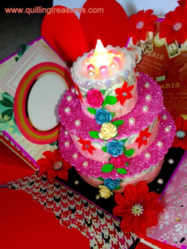 Love and Birthday Explosion Box With Battery Light Cake image Love and Birthday Explosion Box With Battery Light Cake image