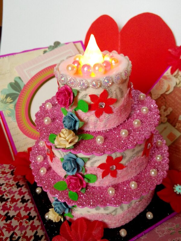 Love and Birthday Explosion Box With Battery Light Cake image Love and Birthday Explosion Box With Battery Light Cake image