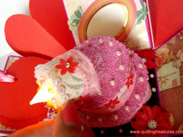 Love and Birthday Explosion Box With Battery Light Cake image Love and Birthday Explosion Box With Battery Light Cake image
