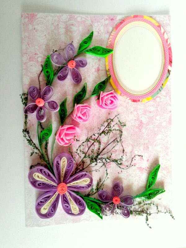 Purple Themed Quilled Greeting Card image Purple Themed Quilled Greeting Card image