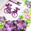 Purple Corner Flowers with Paper Lace Greeting Card image