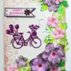 Purple Corner Flowers with Paper Lace Greeting Card image