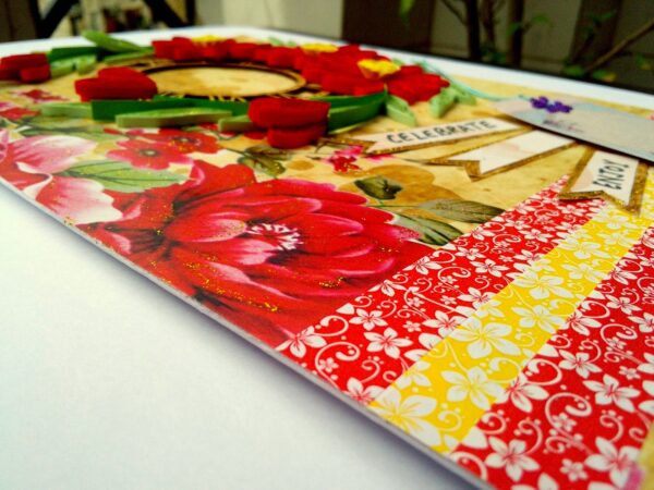 Red Themed Quilled Flowers Greeting Card image Red Themed Quilled Flowers Greeting Card image