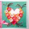 Cyan Heart Shaped Quilled Greeting Card image Cyan Heart Shaped Quilled Greeting Card image