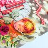 Hot air Balloon Handmade Flowers Mini Scrapbook Greeting Card image Hot air Balloon Handmade Flowers Mini Scrapbook Greeting Card image