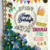 Quilled Corner Birthday Handmade Greeting Card image Quilled Corner Birthday Handmade Greeting Card image