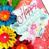 Quilled Flowers Happy Birthday Greeting Card image Quilled Flowers Happy Birthday Greeting Card image