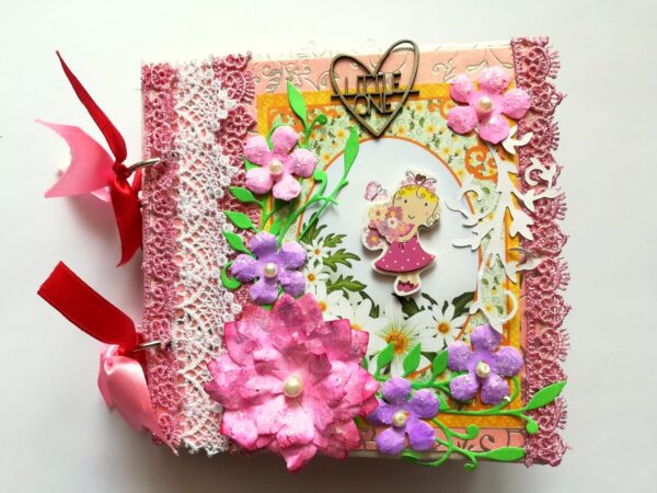 Sparkling Baby Girl Handmade Scrapbook Album image Sparkling Baby Girl Handmade Scrapbook Album image