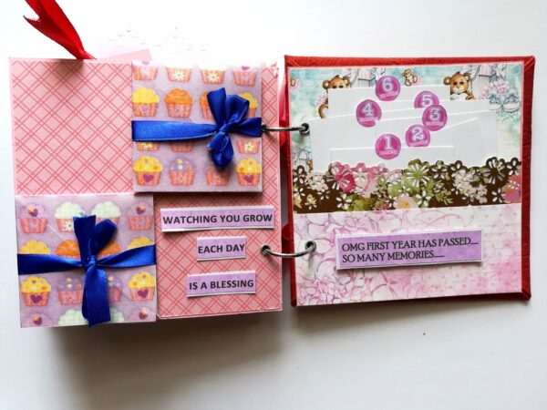 Sparkling Baby Girl Handmade Scrapbook Album image Sparkling Baby Girl Handmade Scrapbook Album image