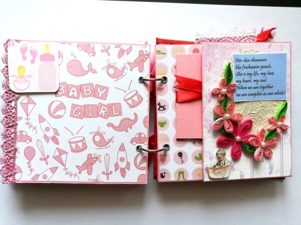Sparkling Baby Girl Handmade Scrapbook Album image Sparkling Baby Girl Handmade Scrapbook Album image
