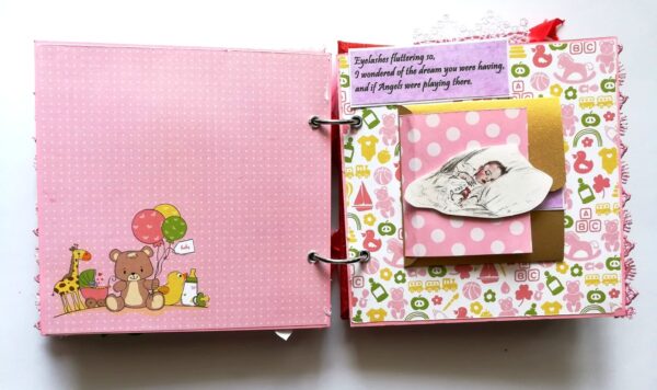 Sparkling Baby Girl Handmade Scrapbook Album image Sparkling Baby Girl Handmade Scrapbook Album image