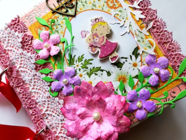Sparkling Baby Girl Handmade Scrapbook Album image Sparkling Baby Girl Handmade Scrapbook Album image
