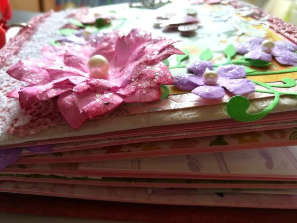 Sparkling Baby Girl Handmade Scrapbook Album image Sparkling Baby Girl Handmade Scrapbook Album image