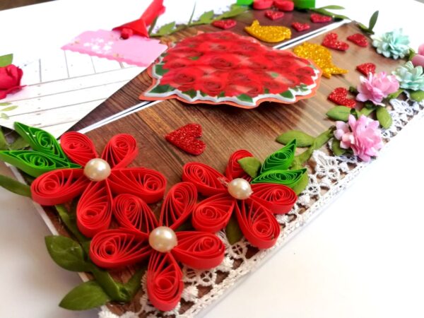 Shiny Red Heart Quilled Love Greeting Card image Shiny Red Heart Quilled Love Greeting Card image