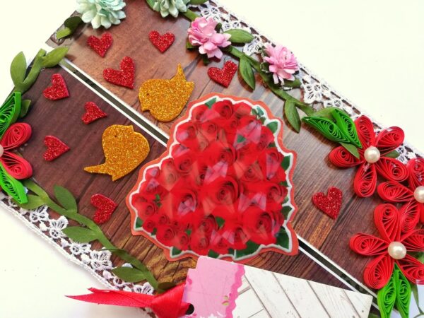Shiny Red Heart Quilled Love Greeting Card image Shiny Red Heart Quilled Love Greeting Card image