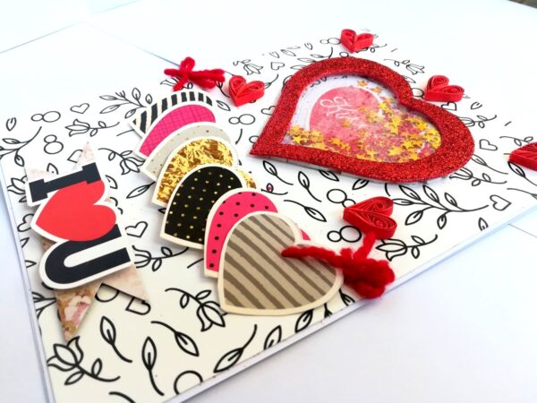 Valentine Hearty Shaker Handmade Greeting Card image Valentine Hearty Shaker Handmade Greeting Card image