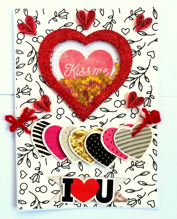 Valentine Hearty Shaker Handmade Greeting Card image Valentine Hearty Shaker Handmade Greeting Card image