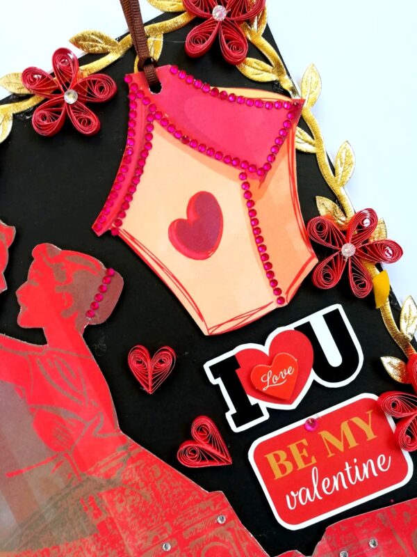 Couple In Paris Garland Quilled Greeting Card image Couple In Paris Garland Quilled Greeting Card image