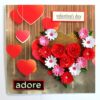 Quilled Red Theme Flowers in Heart Greeting Card image Quilled Red Theme Flowers in Heart Greeting Card image