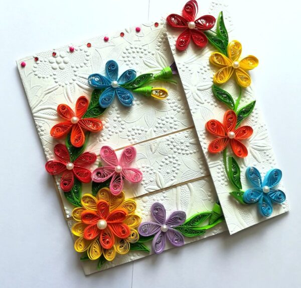 Multicolor Flowers Mini Scrapbook Greeting Card image Multicolor Flowers Mini Scrapbook Greeting Card image