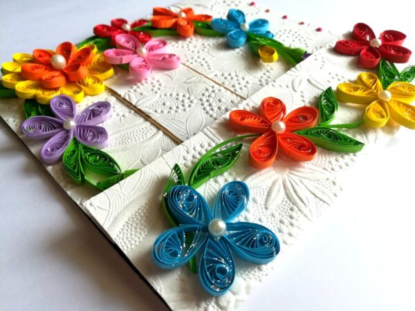Multicolor Flowers Mini Scrapbook Greeting Card image Multicolor Flowers Mini Scrapbook Greeting Card image