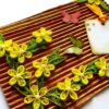 Quilled Flowers on Funky Golden Base Greeting Card image Quilled Flowers on Funky Golden Base Greeting Card image