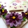 Purple Quilled Flowers Greeting Card image Purple Quilled Flowers Greeting Card image
